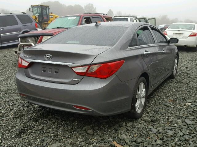 5NPEC4AC6BH273916 - 2011 HYUNDAI SONATA SE GRAY photo 4