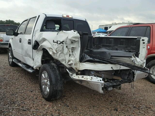 1FTFW1ET5DFA03626 - 2013 FORD F150 SUPER WHITE photo 3