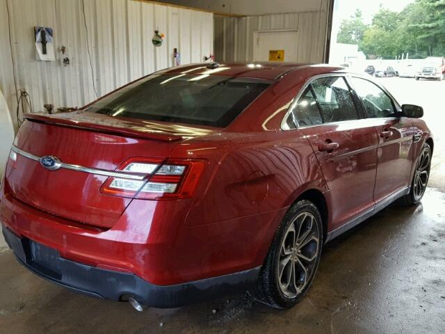 1FAHP2KT1DG113203 - 2013 FORD TAURUS SHO MAROON photo 4