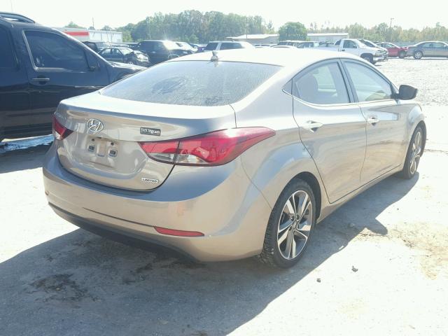 5NPDH4AE5EH530308 - 2014 HYUNDAI ELANTRA SE TAN photo 4