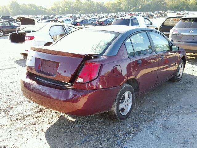 1G8AG52FX3Z188342 - 2003 SATURN ION LEVEL BURGUNDY photo 4