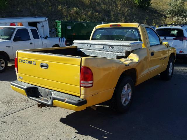 1B7FL26X3XS168022 - 1999 DODGE DAKOTA YELLOW photo 4