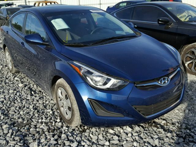 5NPDH4AE9GH697953 - 2016 HYUNDAI ELANTRA SE BLUE photo 1