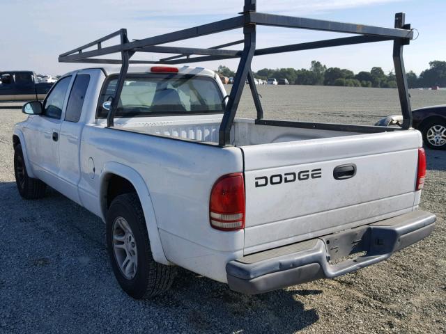 1D7GL12K14S653687 - 2004 DODGE DAKOTA SXT WHITE photo 3