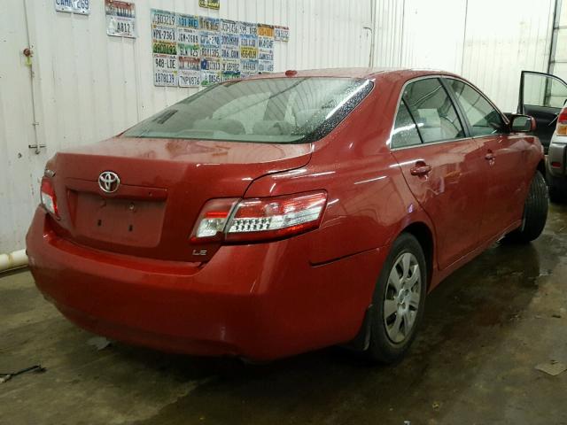 4T4BF3EK7AR017814 - 2010 TOYOTA CAMRY BASE წითელი ფოტო 4