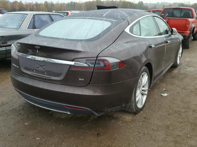 5YJSA1H19EFP43791 - 2014 TESLA MODEL S BEIGE photo 4