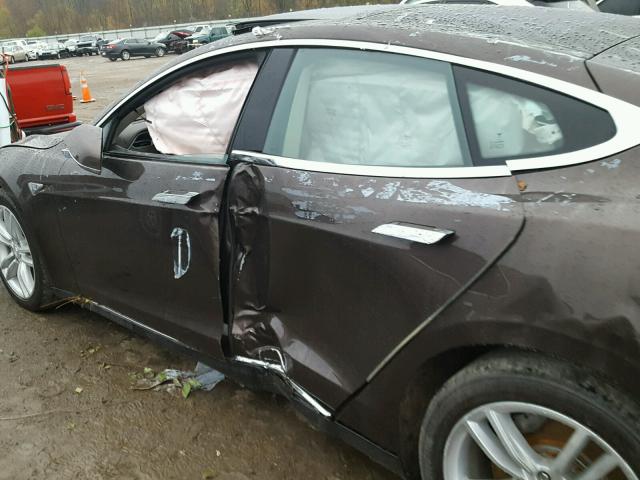 5YJSA1H19EFP43791 - 2014 TESLA MODEL S BEIGE photo 9