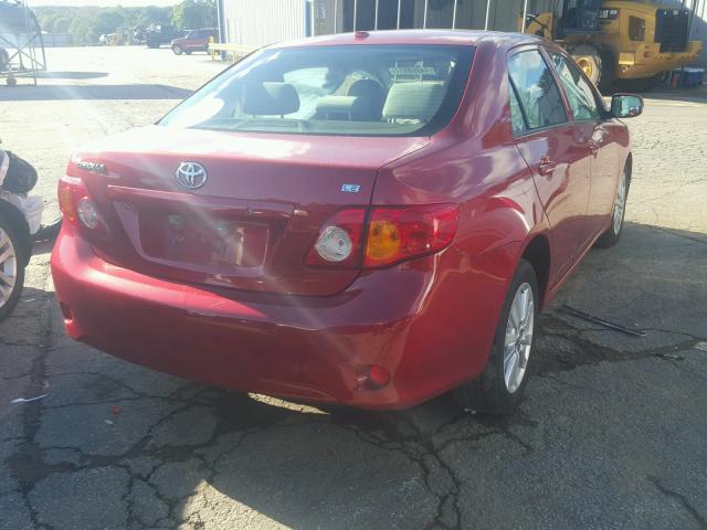 JTDBL40E199043550 - 2009 TOYOTA COROLLA RED photo 4