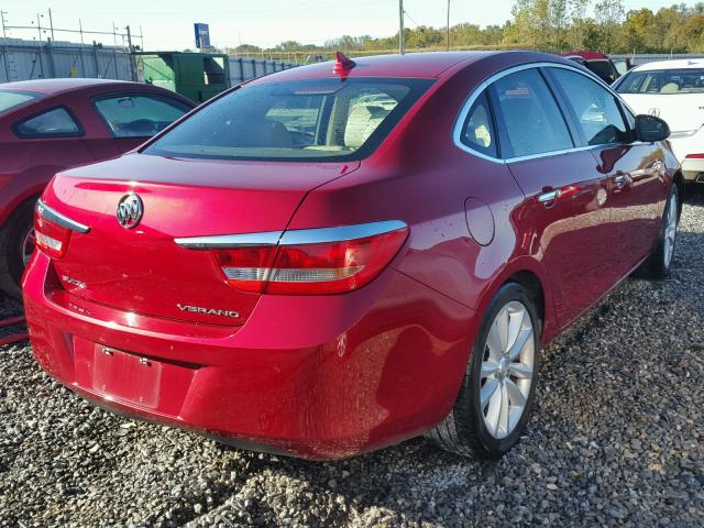 1G4PP5SK4D4148815 - 2013 BUICK VERANO RED photo 4