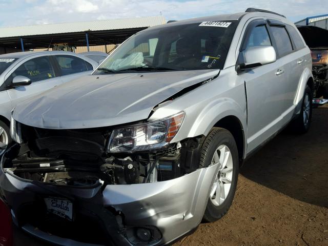 3C4PDDBGXET108642 - 2014 DODGE JOURNEY SX SILVER photo 2