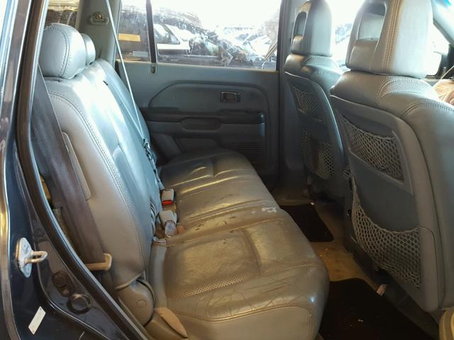 2HKYF18605H500685 - 2005 HONDA PILOT EXL GRAY photo 6