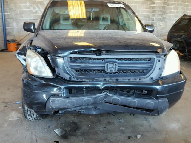 2HKYF18605H500685 - 2005 HONDA PILOT EXL GRAY photo 9