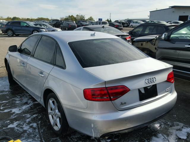 WAULF78K49N011476 - 2009 AUDI A4 2.0T QU SILVER photo 3