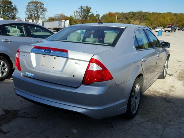 3FAHP0JA6BR324956 - 2011 FORD FUSION SEL SILVER photo 4