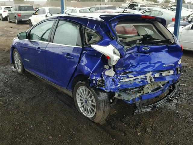 1FADP3R4XFL204869 - 2015 FORD FOCUS BEV BLUE photo 3