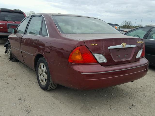 4T1BF28B02U257675 - 2002 TOYOTA AVALON MAROON photo 3