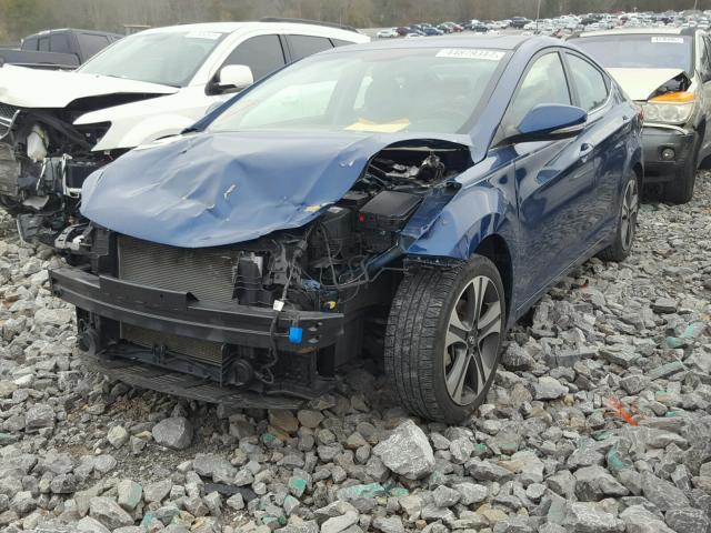 KMHDH4AH2EU034409 - 2014 HYUNDAI ELANTRA SE BLUE photo 2