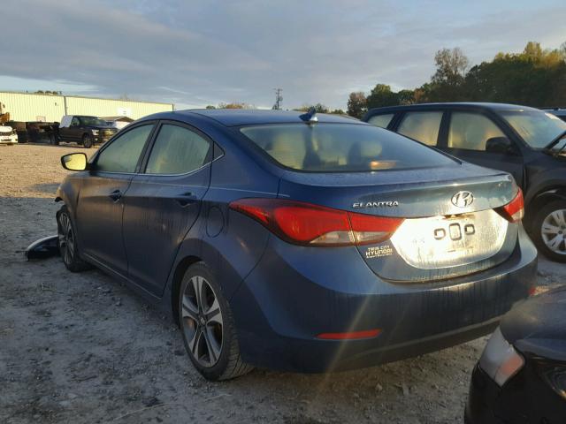 KMHDH4AH2EU034409 - 2014 HYUNDAI ELANTRA SE BLUE photo 3