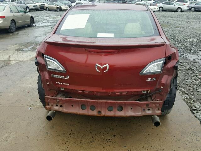 JM1BL1S66A1144266 - 2010 MAZDA 3 S BURGUNDY photo 9