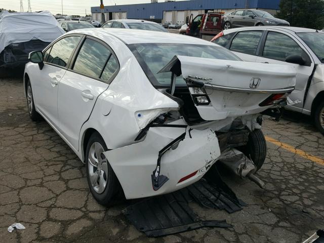 19XFB2F52DE069773 - 2013 HONDA CIVIC WHITE photo 3