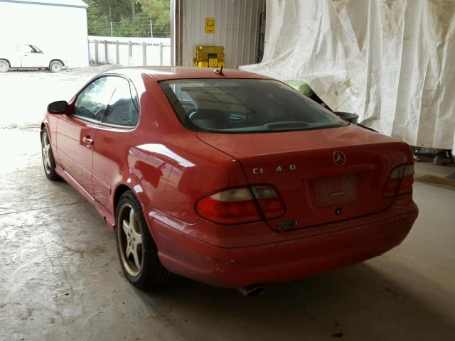 WDBLJ70G32T095167 - 2002 MERCEDES-BENZ CLK RED photo 3