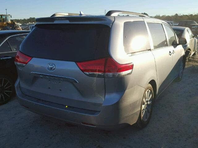 5TDYK3DC3CS222147 - 2012 TOYOTA SIENNA XLE BLUE photo 4