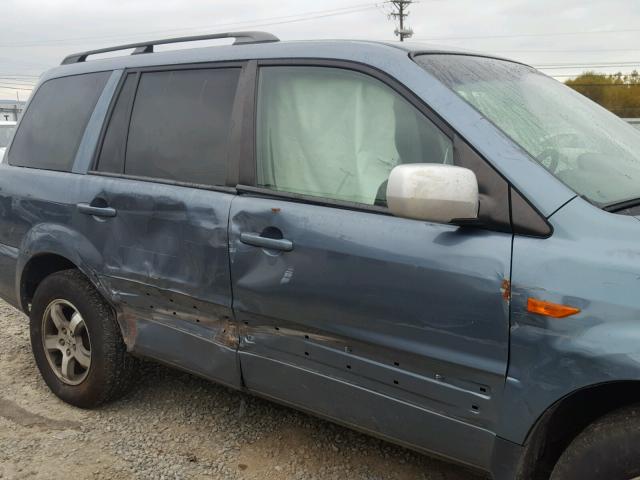 2HKYF187X7H522706 - 2007 HONDA PILOT BLUE photo 9