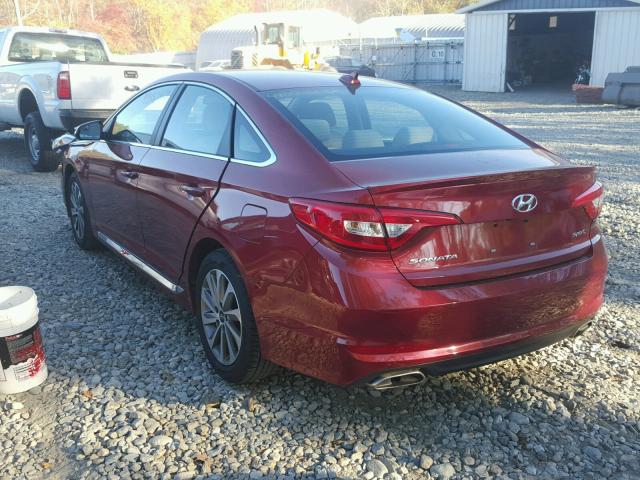 5NPE34AF5GH339325 - 2016 HYUNDAI SONATA SPO RED photo 3