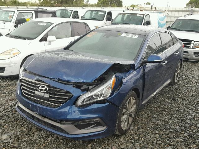 5NPE34AB4FH116348 - 2015 HYUNDAI SONATA SPO BLUE photo 2