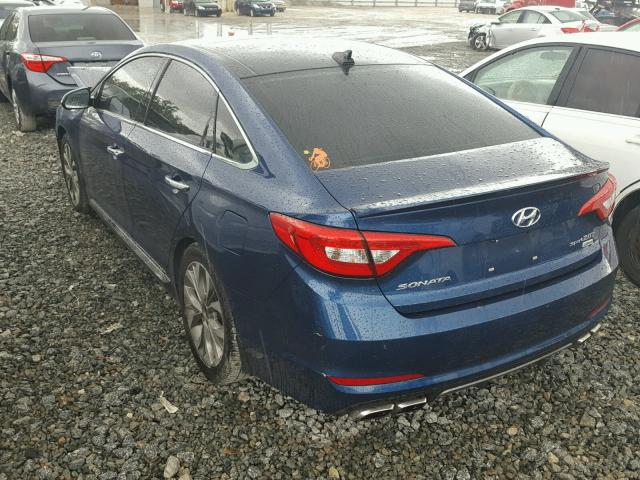 5NPE34AB4FH116348 - 2015 HYUNDAI SONATA SPO BLUE photo 3