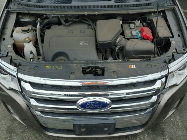 2FMDK3JC2EBB67712 - 2014 FORD EDGE SEL GOLD photo 7