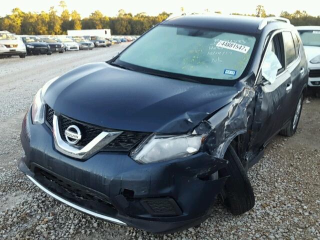 KNMAT2MTXGP599549 - 2016 NISSAN ROGUE S BLUE photo 2