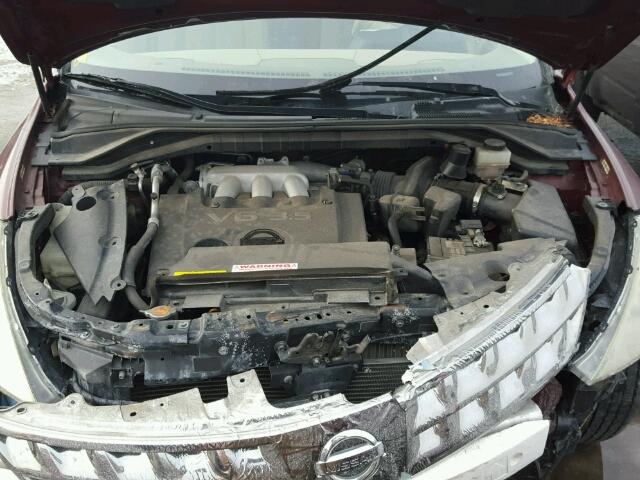 JN8AZ08W57W637822 - 2007 NISSAN MURANO SE/ MAROON photo 7