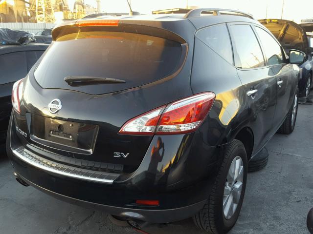 JN8AZ1MU7BW061394 - 2011 NISSAN MURANO S BLACK photo 4