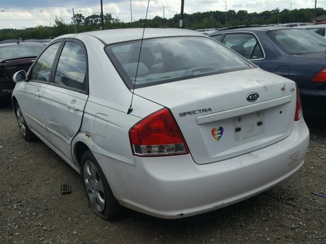 KNAFE221295625980 - 2009 KIA SPECTRA EX WHITE photo 3