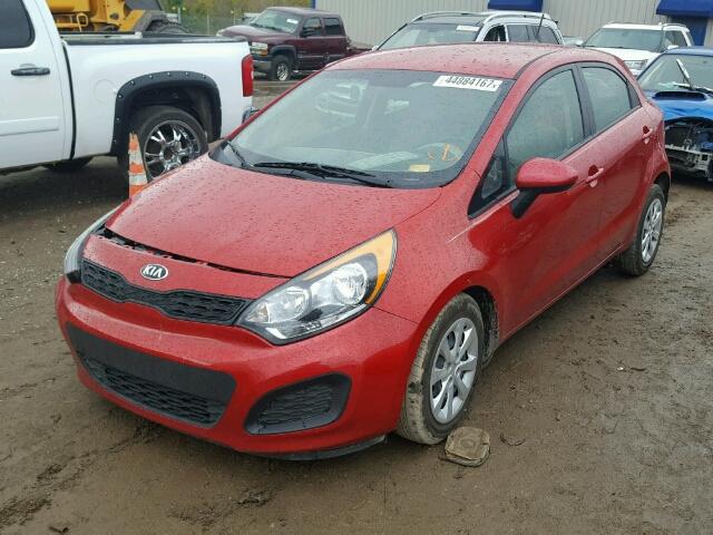 KNADM5A38E6376491 - 2014 KIA RIO LX RED photo 2