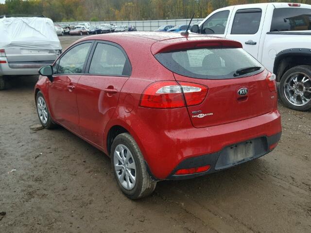 KNADM5A38E6376491 - 2014 KIA RIO LX RED photo 3