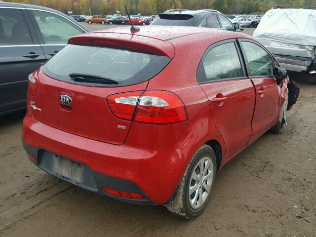 KNADM5A38E6376491 - 2014 KIA RIO LX RED photo 4