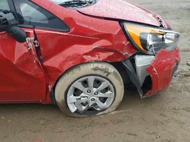 KNADM5A38E6376491 - 2014 KIA RIO LX RED photo 9