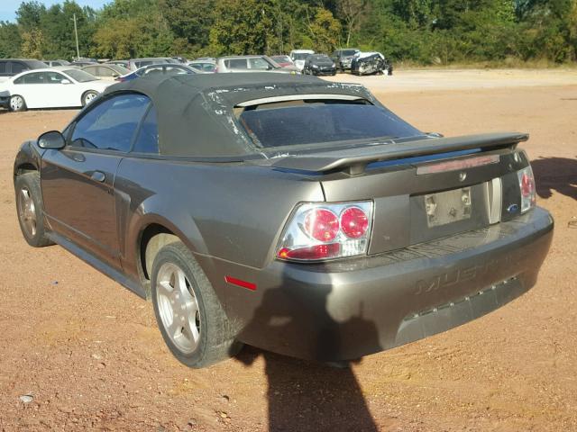 1FAFP44442F146613 - 2002 FORD MUSTANG GRAY photo 3