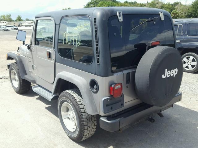 1J4FA49S31P369957 - 2001 JEEP WRANGLER / GRAY photo 3