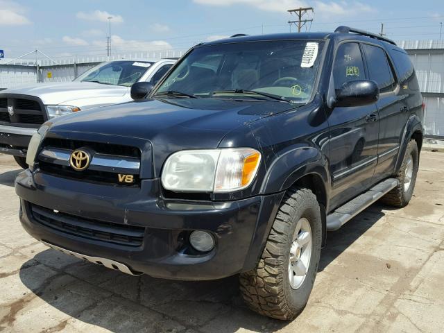 5TDBT44A65S246713 - 2005 TOYOTA SEQUOIA BLACK photo 2