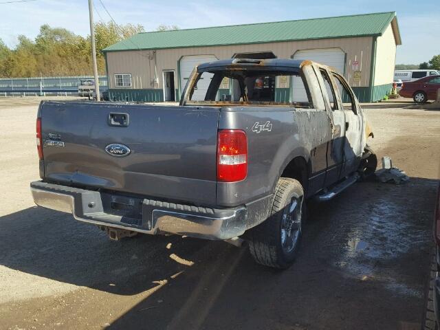 1FTPX14545FB43186 - 2005 FORD F150 GRAY photo 4