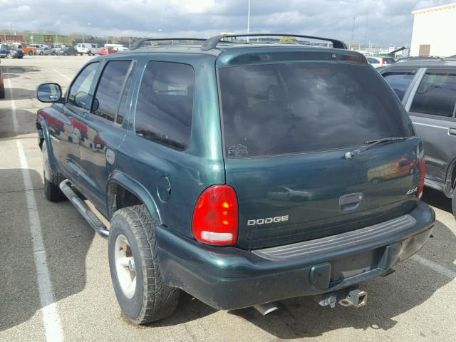 1B4HS28Z9XF592689 - 1999 DODGE DURANGO GREEN photo 3