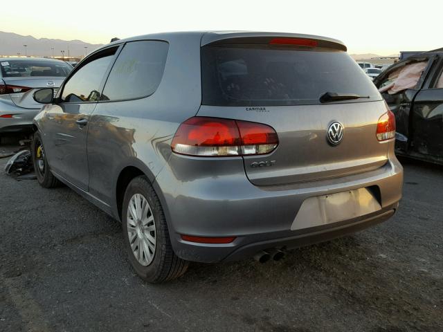 WVWBB7AJ1CW087735 - 2012 VOLKSWAGEN GOLF GRAY photo 3