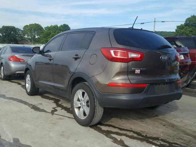 KNDPB3A26D7431109 - 2013 KIA SPORTAGE B BROWN photo 3