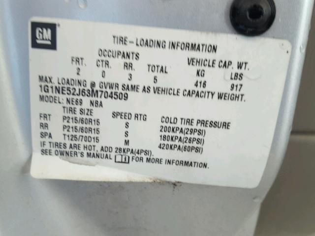 1G1NE52J63M704509 - 2003 CHEVROLET MALIBU LS ნაცრისფერი ფოტო 10