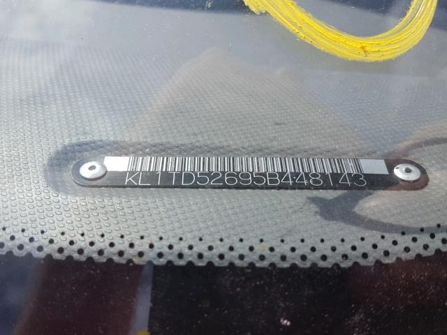 KL1TD52695B448143 - 2005 CHEVROLET AVEO BASE Қызыл фото 10