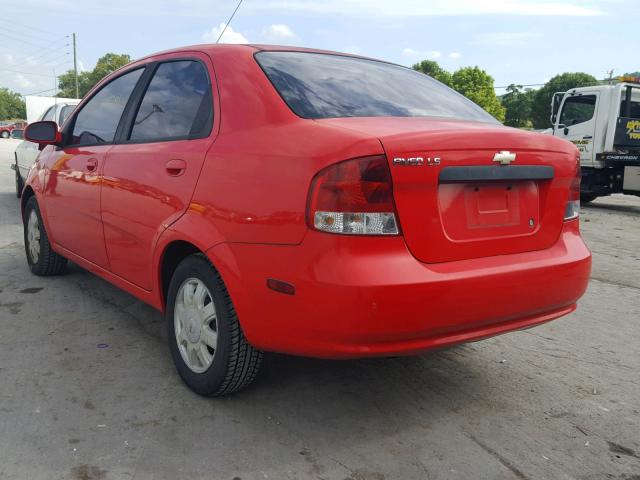 KL1TD52695B448143 - 2005 CHEVROLET AVEO BASE Қызыл фото 3