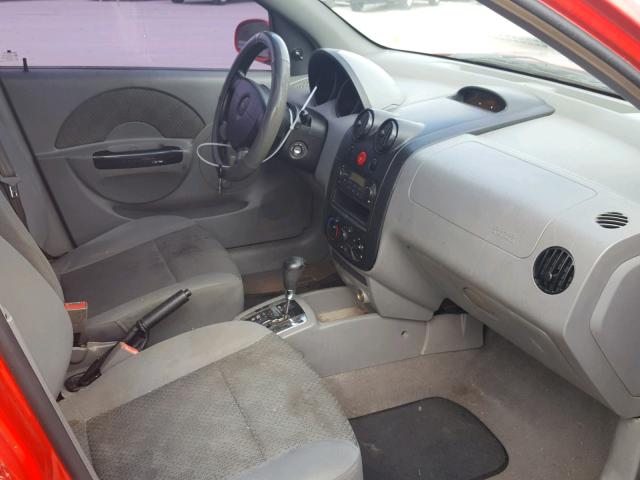 KL1TD52695B448143 - 2005 CHEVROLET AVEO BASE Қызыл фото 5